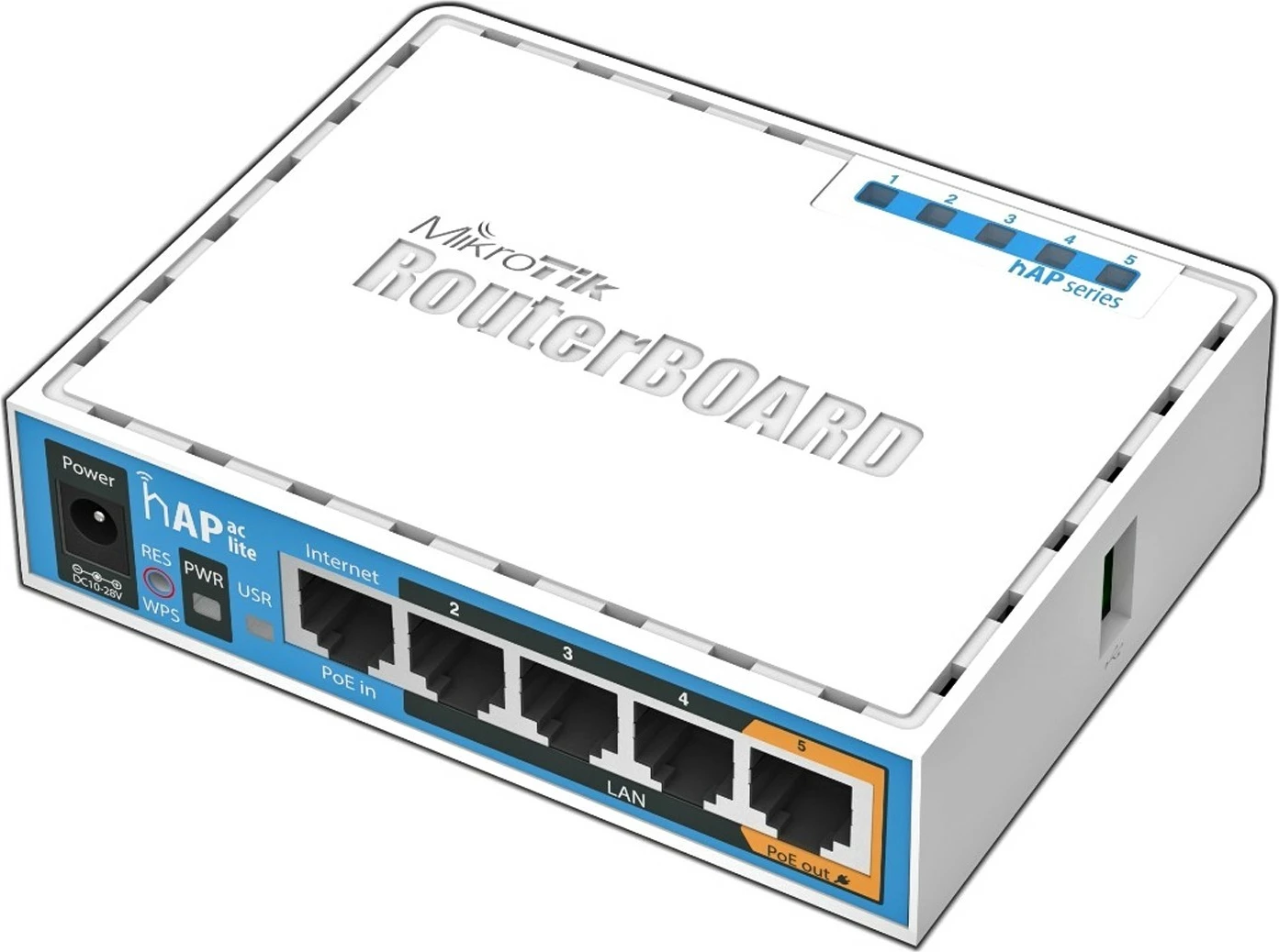 Dostopna točka MikroTik hAP ac lite, 733 Mbit/s, 10/100 Mbit/s, IEEE 802.11a, IEEE 802.11ac, IEEE 802.11b, IEEE 802.11g, IEEE 802.11n, bela