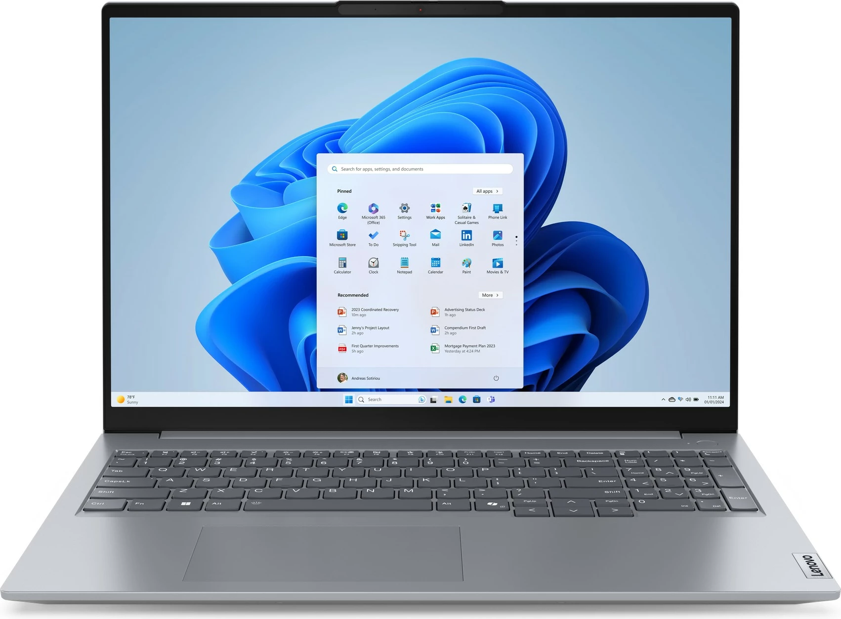 Prenosnik Lenovo ThinkBook 16, AMD Ryzen 5, 8 GB RAM, 256 GB SSD, Arctic Grey