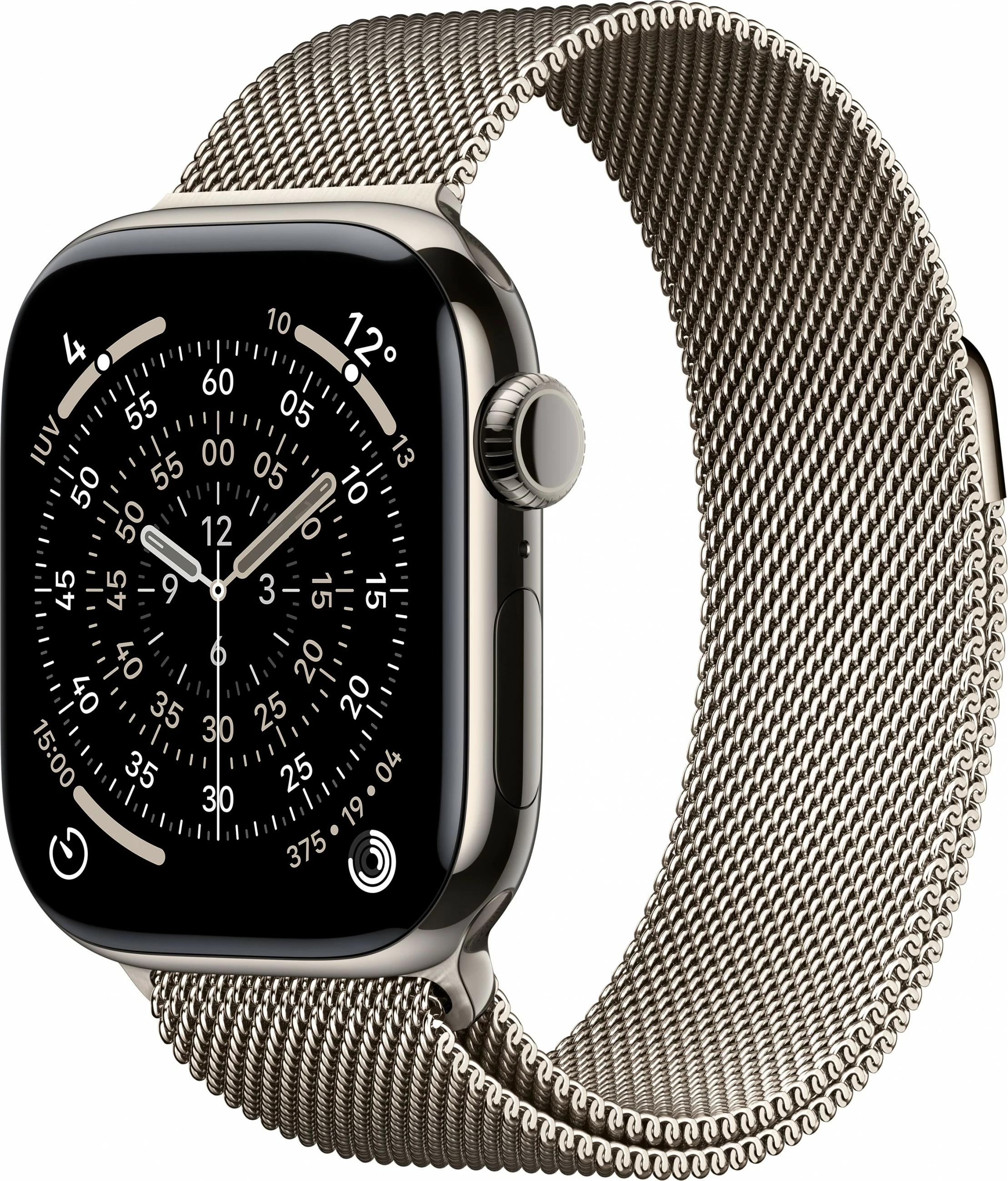 Pametna ura Apple Watch S11, titan naravne barve, Cellular, 42 mm, milanese pašček