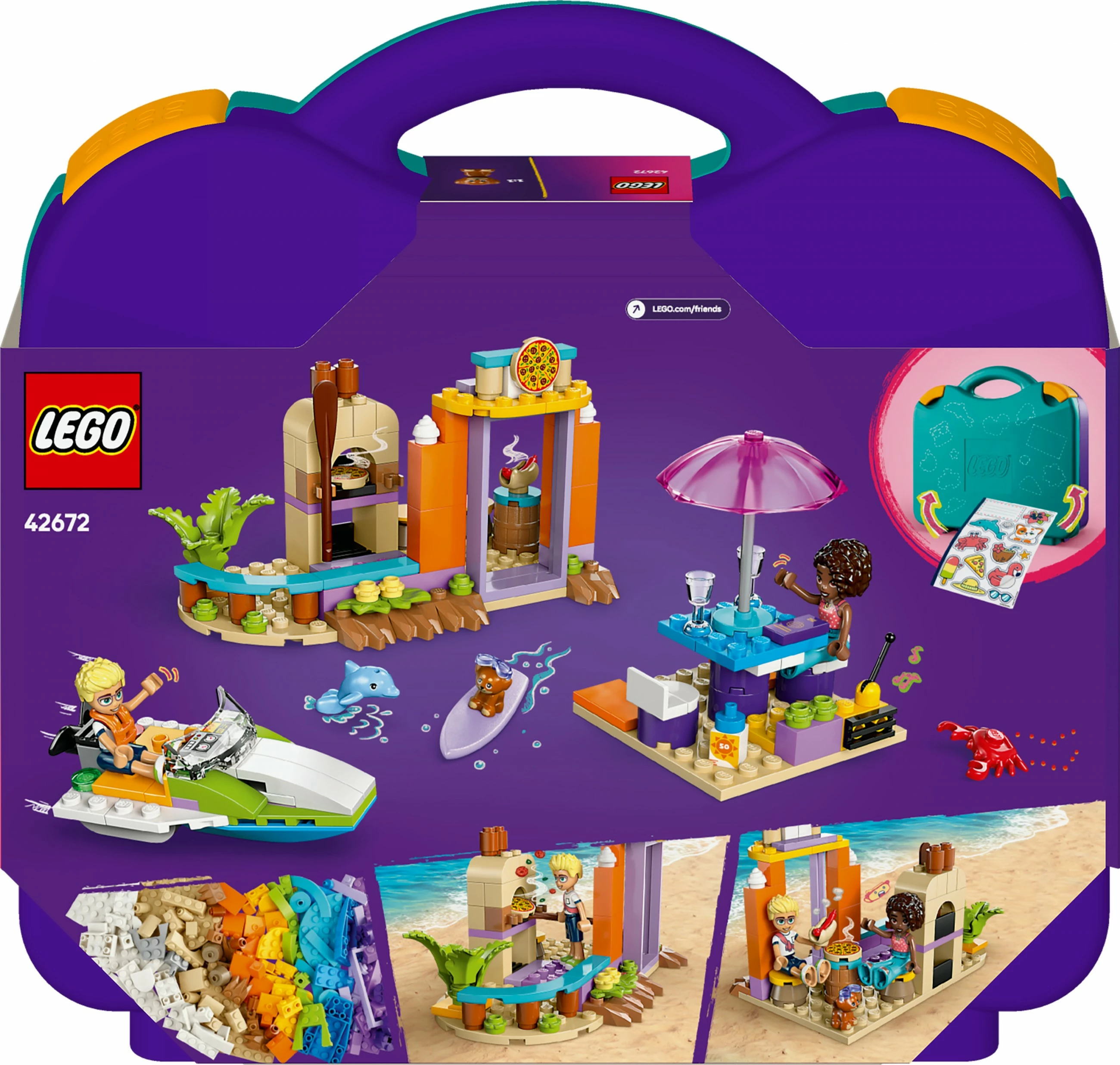 Kreativni komplet za sestavljanje v kovčku, LEGO Friends 42672, 188 delov, večbarvno