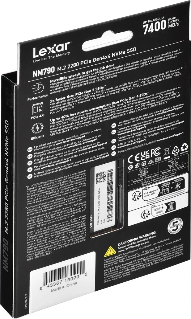 SSD 2TB M.2 PCI Express 4.0 Lexar NM790