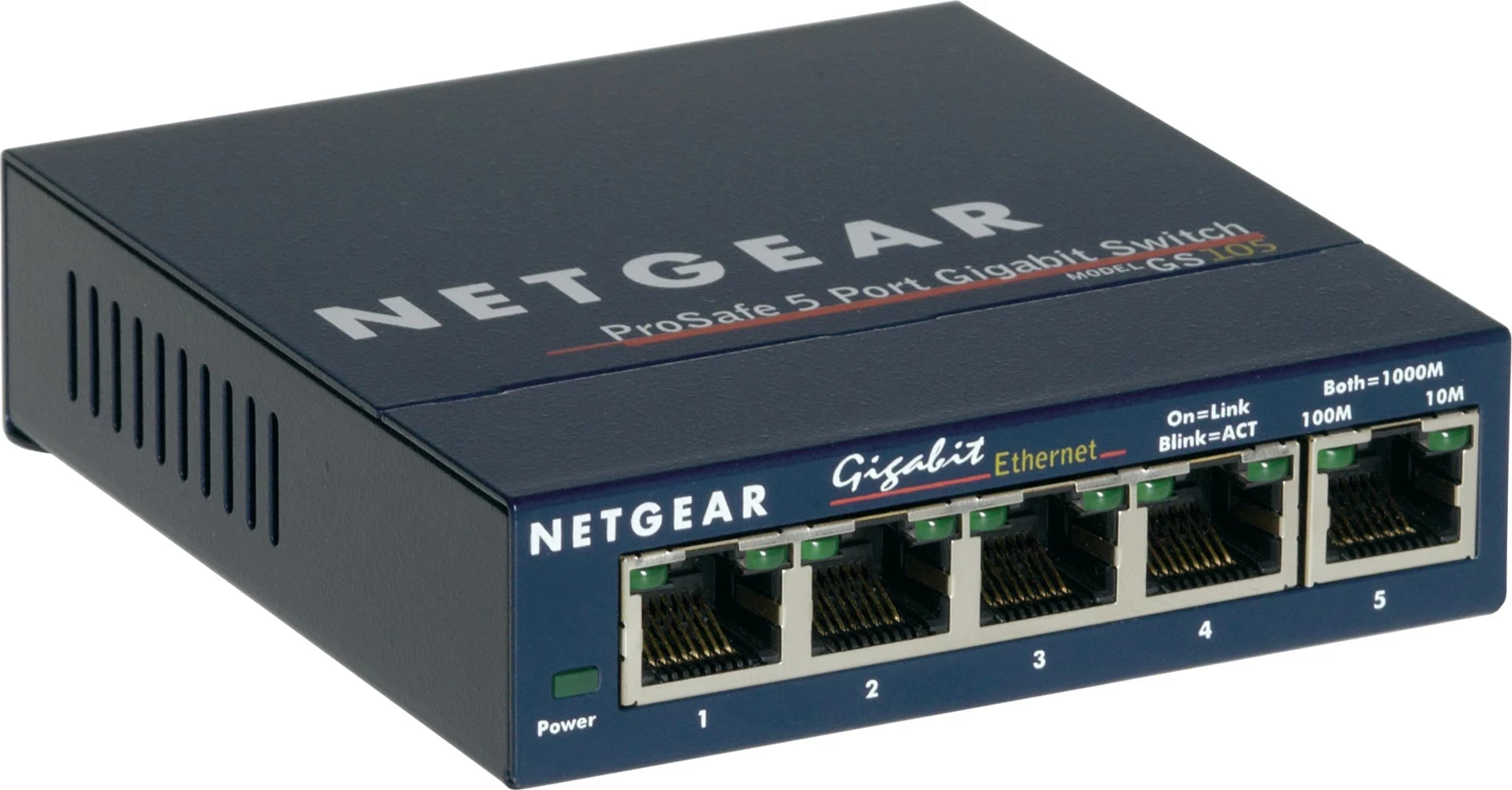 Nemanagiran stikalo NETGEAR GS105, Gigabit Ethernet, modro