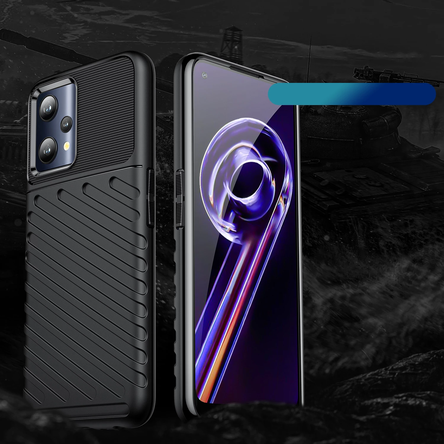 Ovitek za telefon Hurtel Thunder Case za Realme 9 Pro, črn