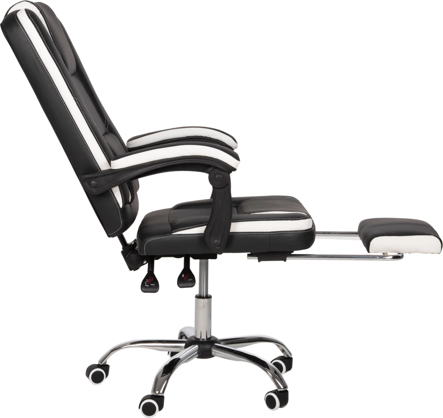 Pisarniški stol SEENA FH1190.02 črno-bela PU-zložljiva opora za noge 62x65x115Hcm