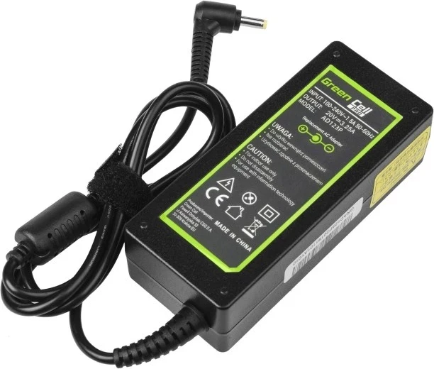 Polnilec za prenosnik Green Cell AD123, 65 W, črn