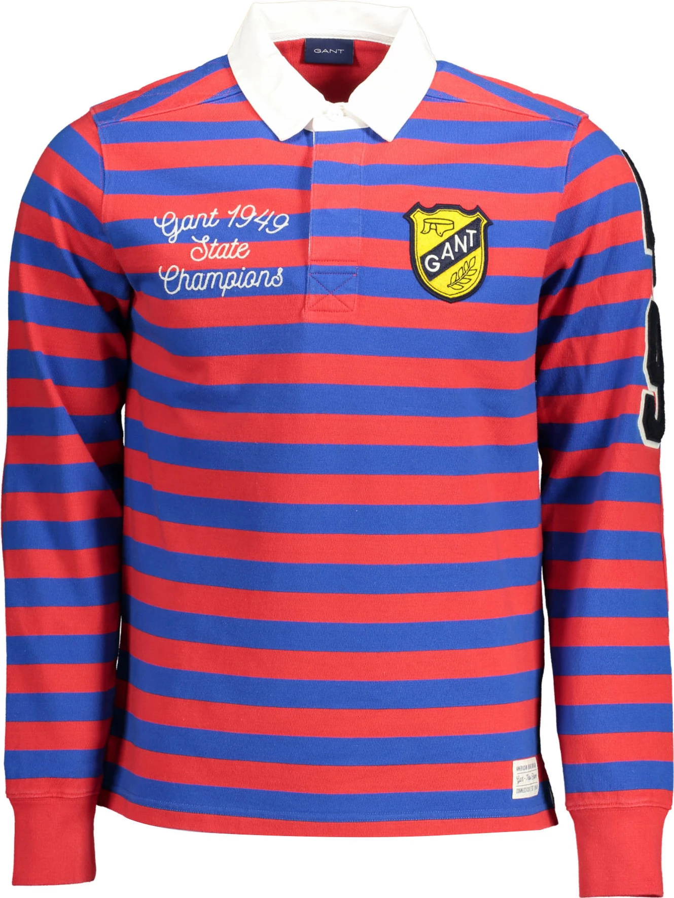 Majica polo z dolgimi rokavi GANT, moški, rdeča