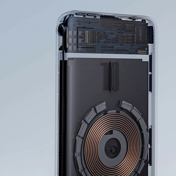 Power bank, 6700 mAh, 20 W, LED, USB-C, črn, AUKEY PB-MS01 MagSafe