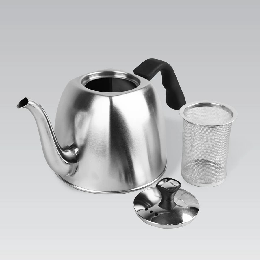 Čajnik 1,1 L, inox, s plastičnim ročajem Maestro MR-1333-Tea, srebrn