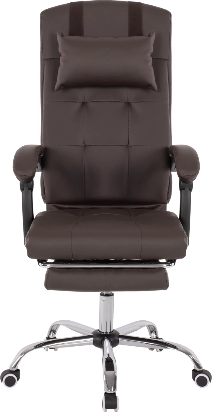 Izvršni pisarniški stol FH1057.19 rjav z zložljivim naslonom za noge 58x71x128Hcm
