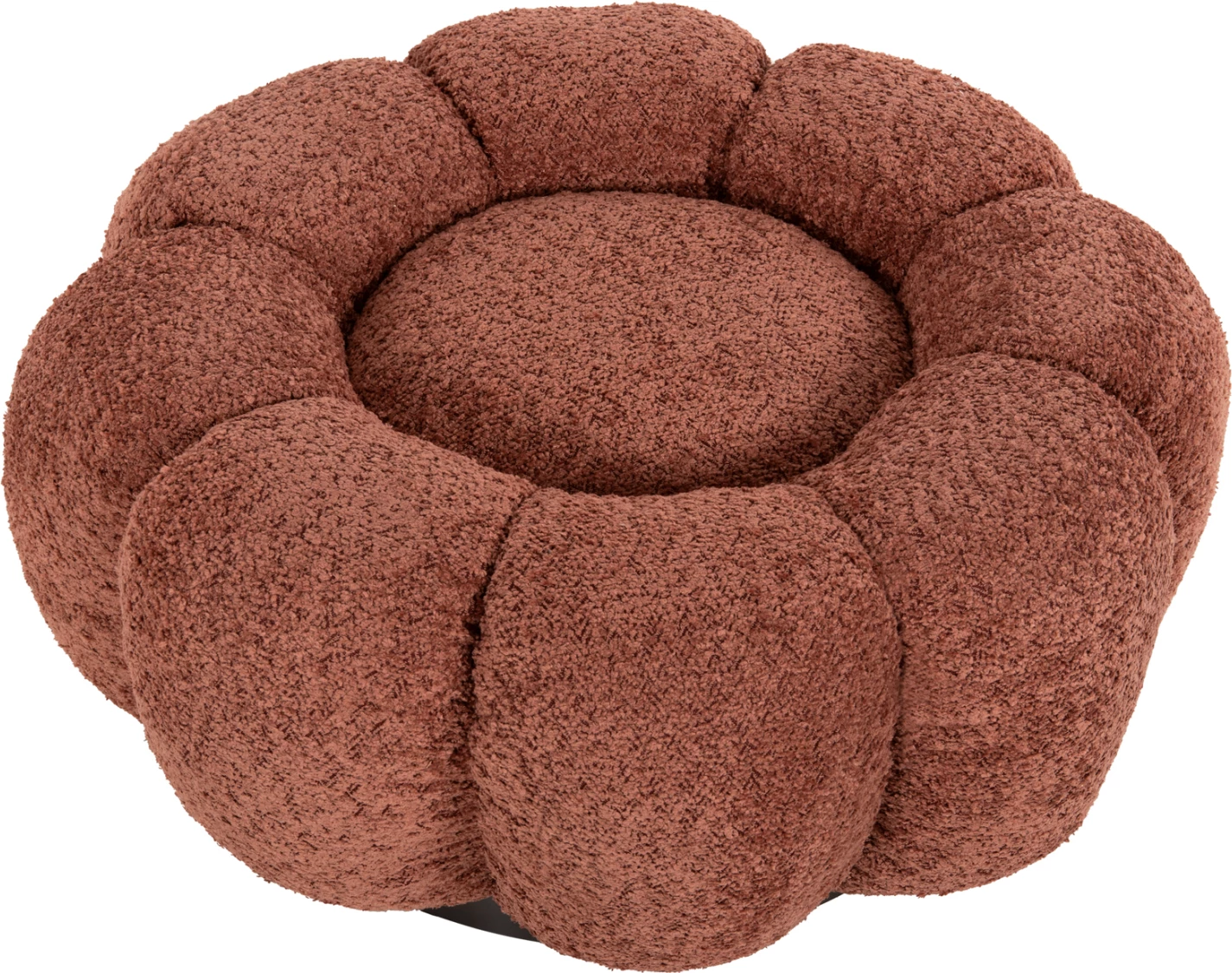 Okrogli stol KRIPP FH9602.02 roza boucle-črna kovinska osnova Φ60x31Hcm