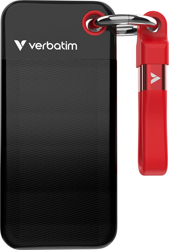 Prenosni SSD Pocket 2TB, USB Type-C, 3.2 Gen 2, Verbatim, črno/rdeč