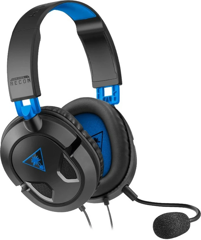 Gaming slušalke Recon 50, Turtle Beach, s kablom, PS4/PS5, črno/modre