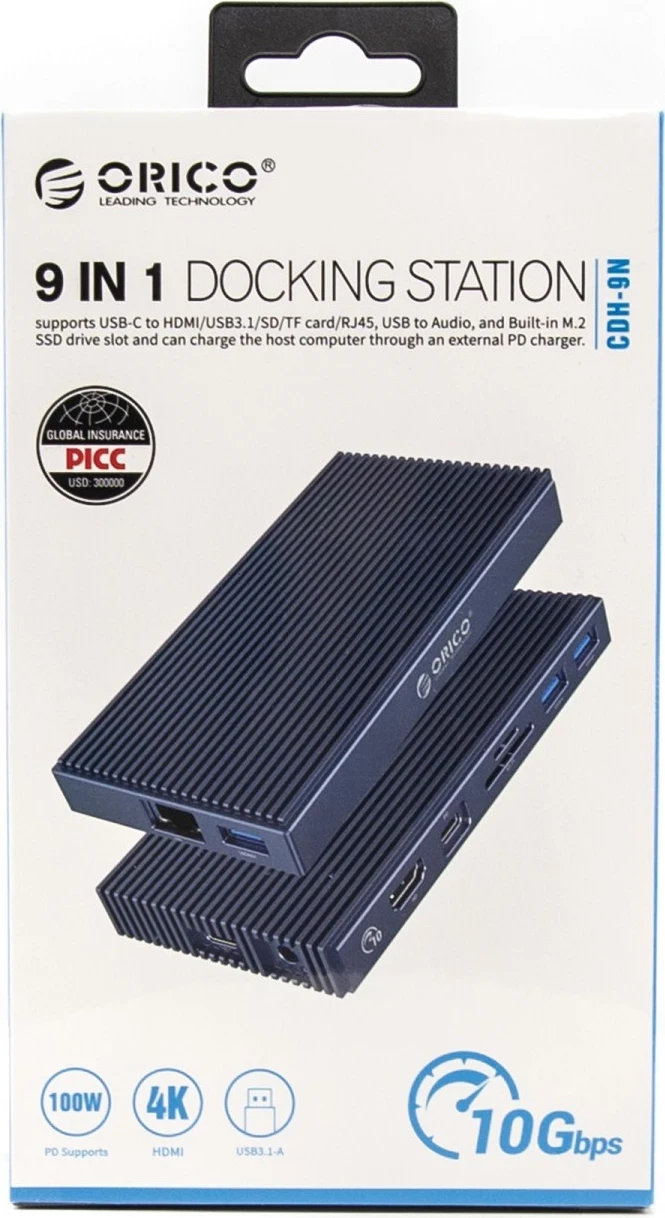 Docking postaja 9v1 NVMe, Orico, siva
