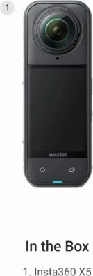Športna kamera Insta360 X5 Standard Bundle, 8K, 360°, 2400 mAh, črna