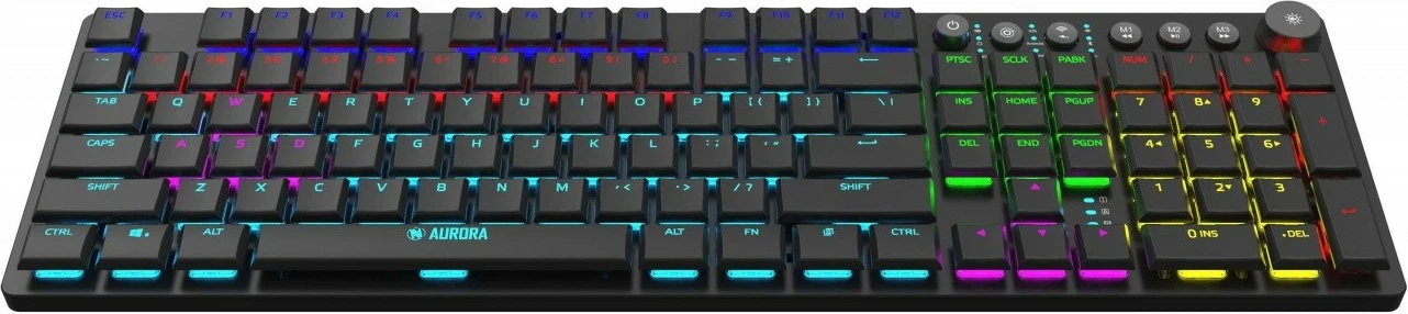 Mehanska igralna tipkovnica iBOX Aurora K-6, LED, žična/brezžična, črna