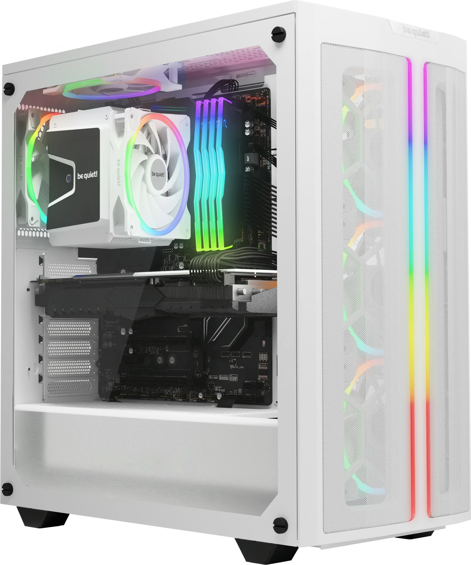 Ventilatorji za ohišje LIGHT WINGS 140 mm, Be Quiet! Triple-Pack PWM, RGB, beli