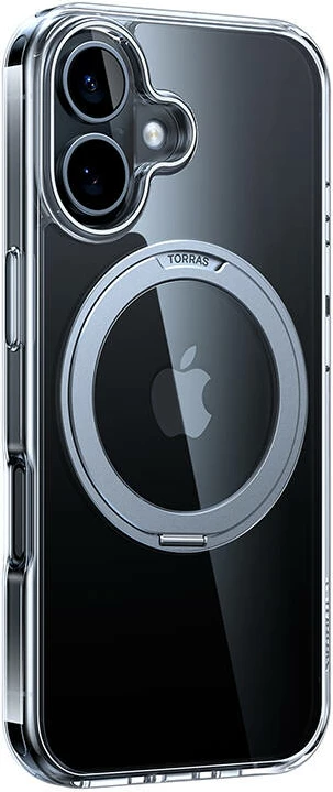 Ovitek Torras Ostand Pro za iPhone 16, prozoren