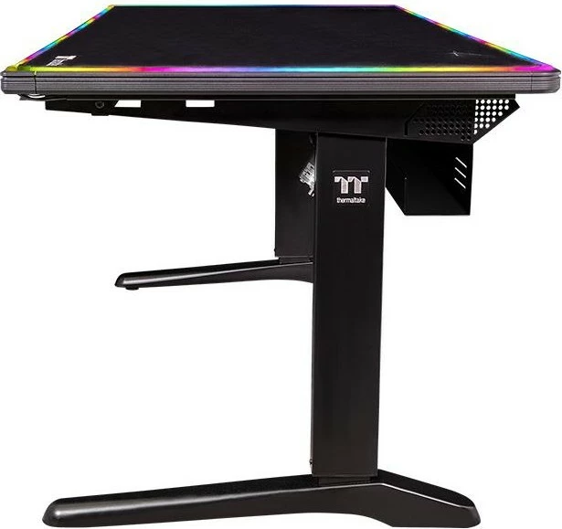 Gaming miza Thermaltake Level 20 Battle Station, LED RGB, črna
