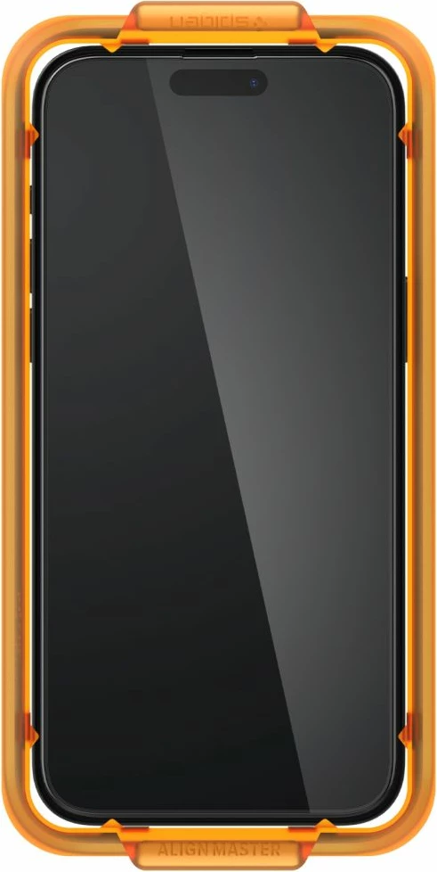 Zaščitno steklo za iPhone 15 AlignMaster tR Spigen, 2 kosa, črno