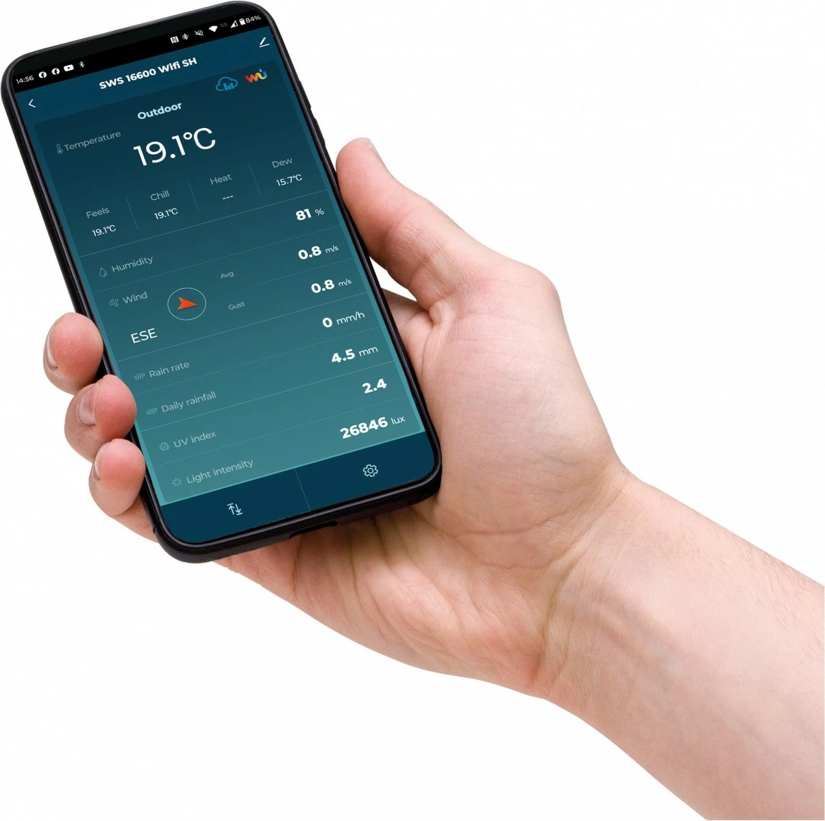 Pametni vremenski stolp Sencor SWS 16600 WiFi SH, 7-v-1 brezžični senzor in TH, bel