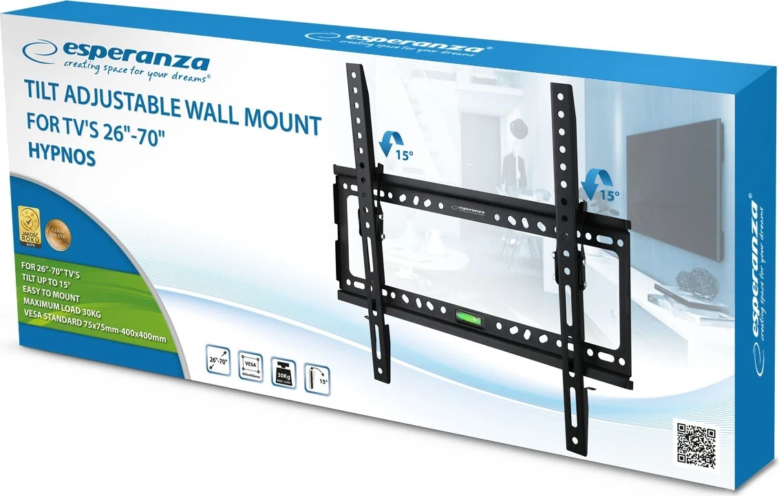 Nosilec za TV Esperanza ERW014, 26-70'', črn