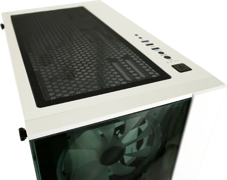 Gaming ohišje LC-Power 803W RGB, Midi Tower, kaljeno steklo, črno/belo