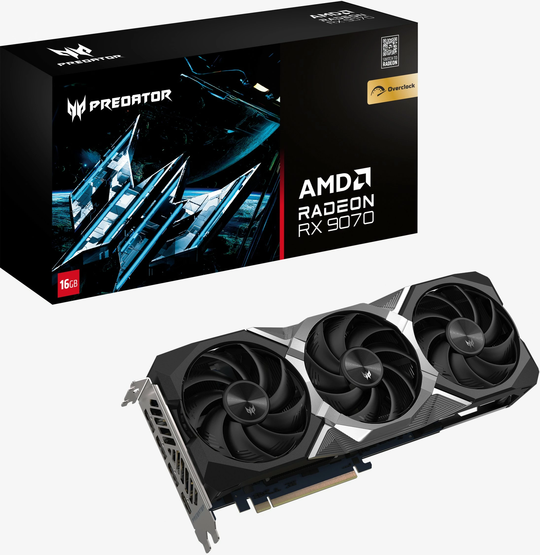 Grafična kartica Acer Predator RX 9070, 16 GB GDDR6, 3 ventilatorji