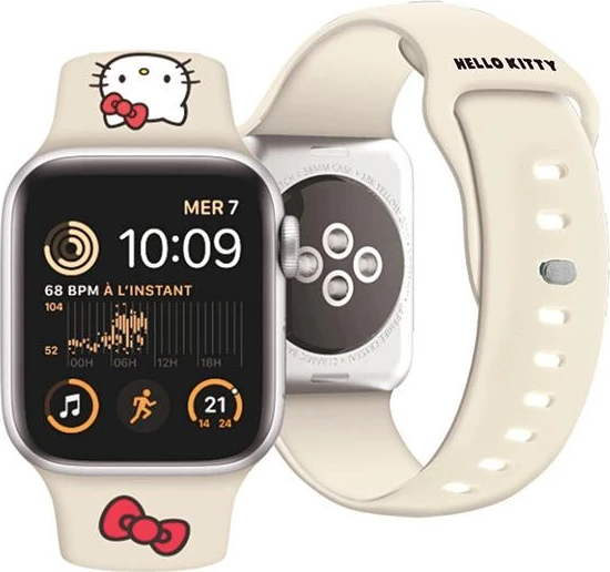 Silikonski pašček Hello Kitty za Apple Watch 38/40/41 mm, bež
