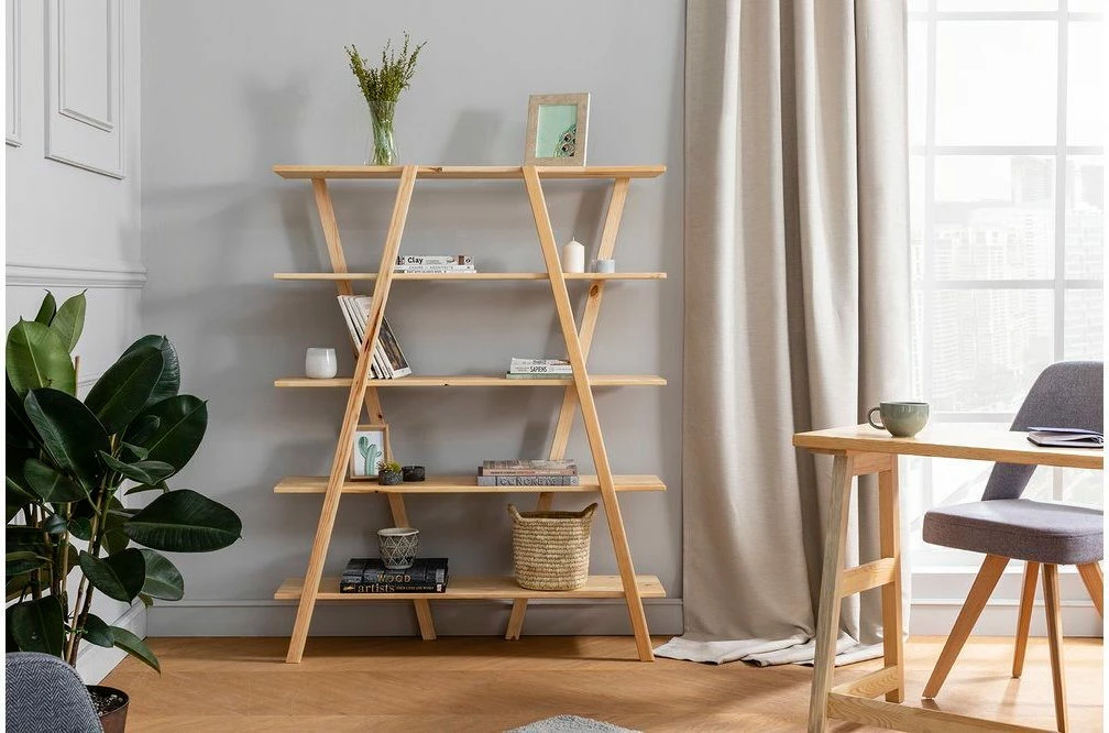 Polica za knjige Perla, hrast, Hanah Home