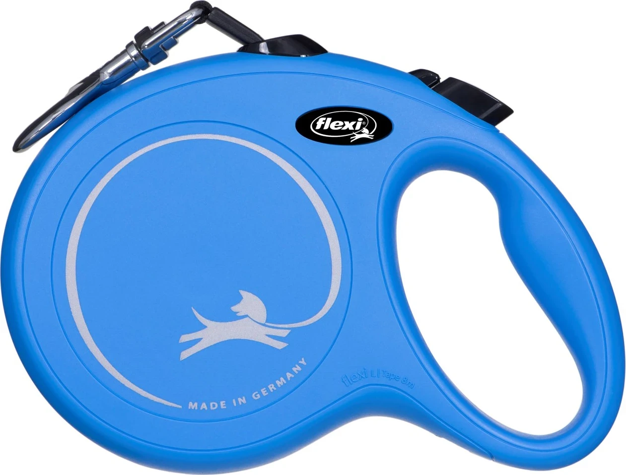 Litar kontrolni za pse Flexi, 8 m, moder