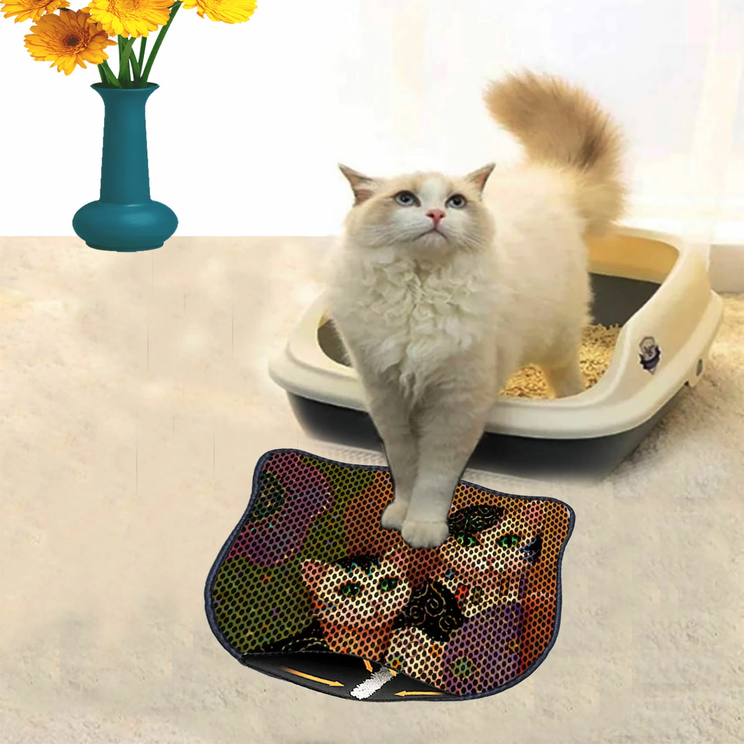 Preproga za mačje stelje Paws & Whiskers Kdkafa0106, večbarvna, 40x50 cm