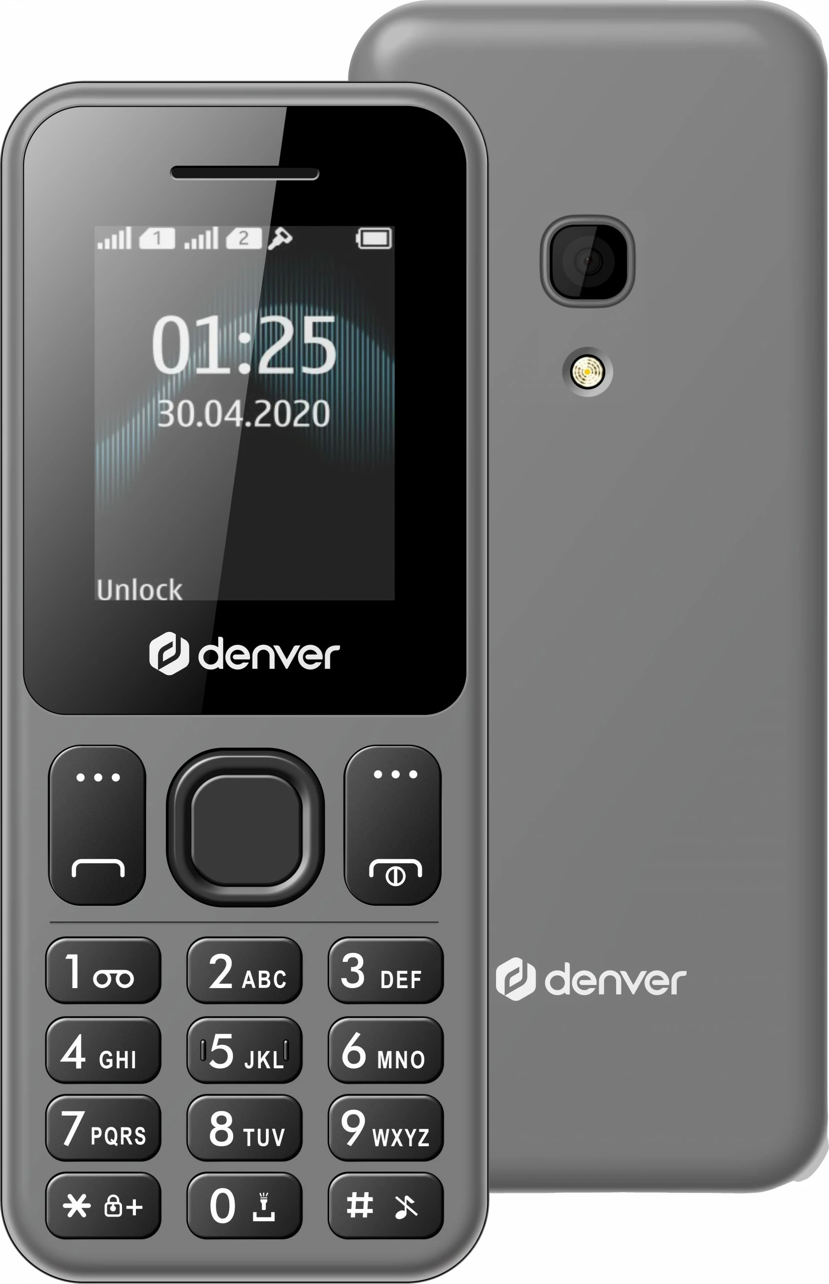 Preprost mobilni telefon FAS-1806 Denver, siv