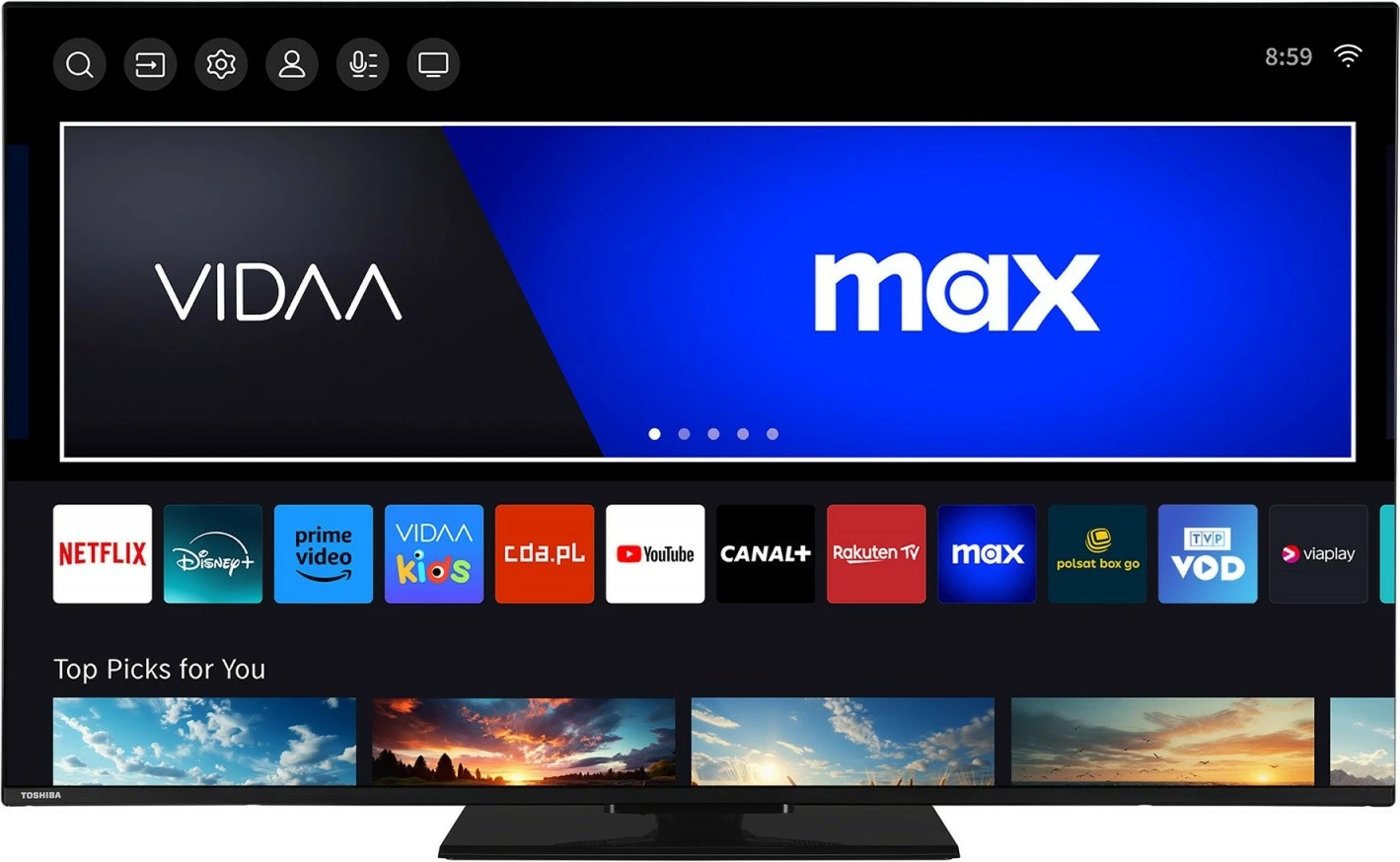 LED televizor 55 palcev, Ultra HD 4K, VIDAA, Dolby Vision, črn Toshiba 55UV3463DG