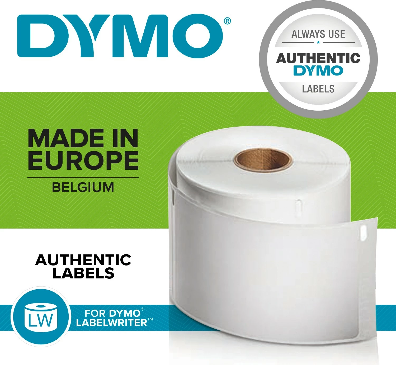 Velike etikete za povratni naslov, DYMO LabelWriter - 25 x 54 mm, bele, samolepilne, papir, permanentne, pravokotne