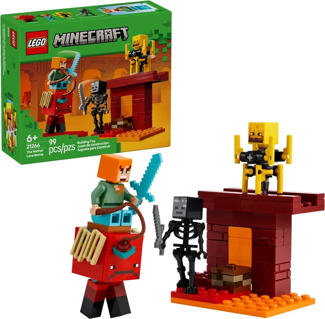 Igralni komplet Minecraft, LEGO 21266 The Nether Lava Battle