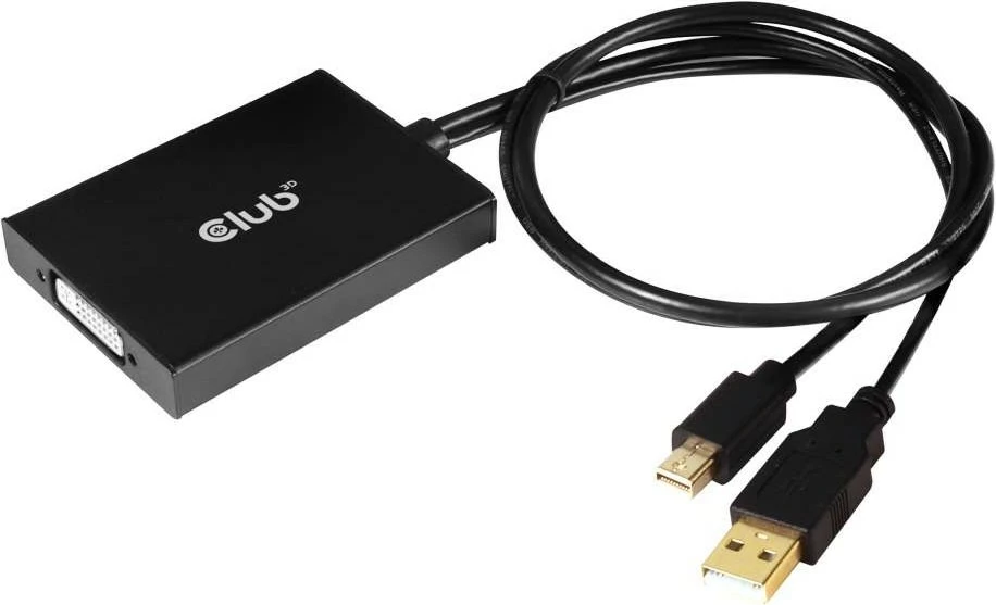 Aktiven adapter Mini DisplayPort na DVI-D Club3D, 0,6 m, črn