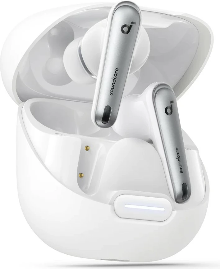 Brezžične slušalke z aktivnim dušenjem šuma Anker Liberty 4 NC, klice/glasba, bele