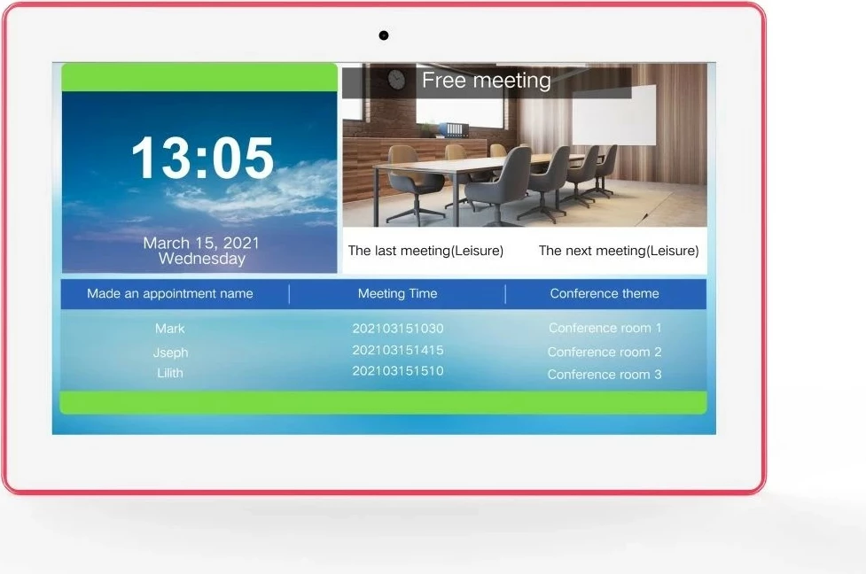 Tablica za upravljanje sestankov ALLNET Meetingraum RGB LED 15 palcev RK3399 Android 10 NFC/RFID bela