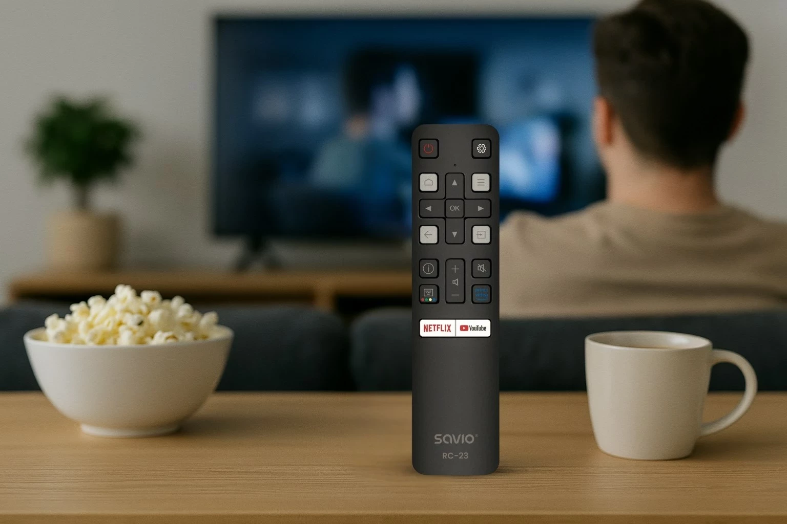 Univerzalni daljinski upravljalnik SAVIO RC-23 za TCL, črn