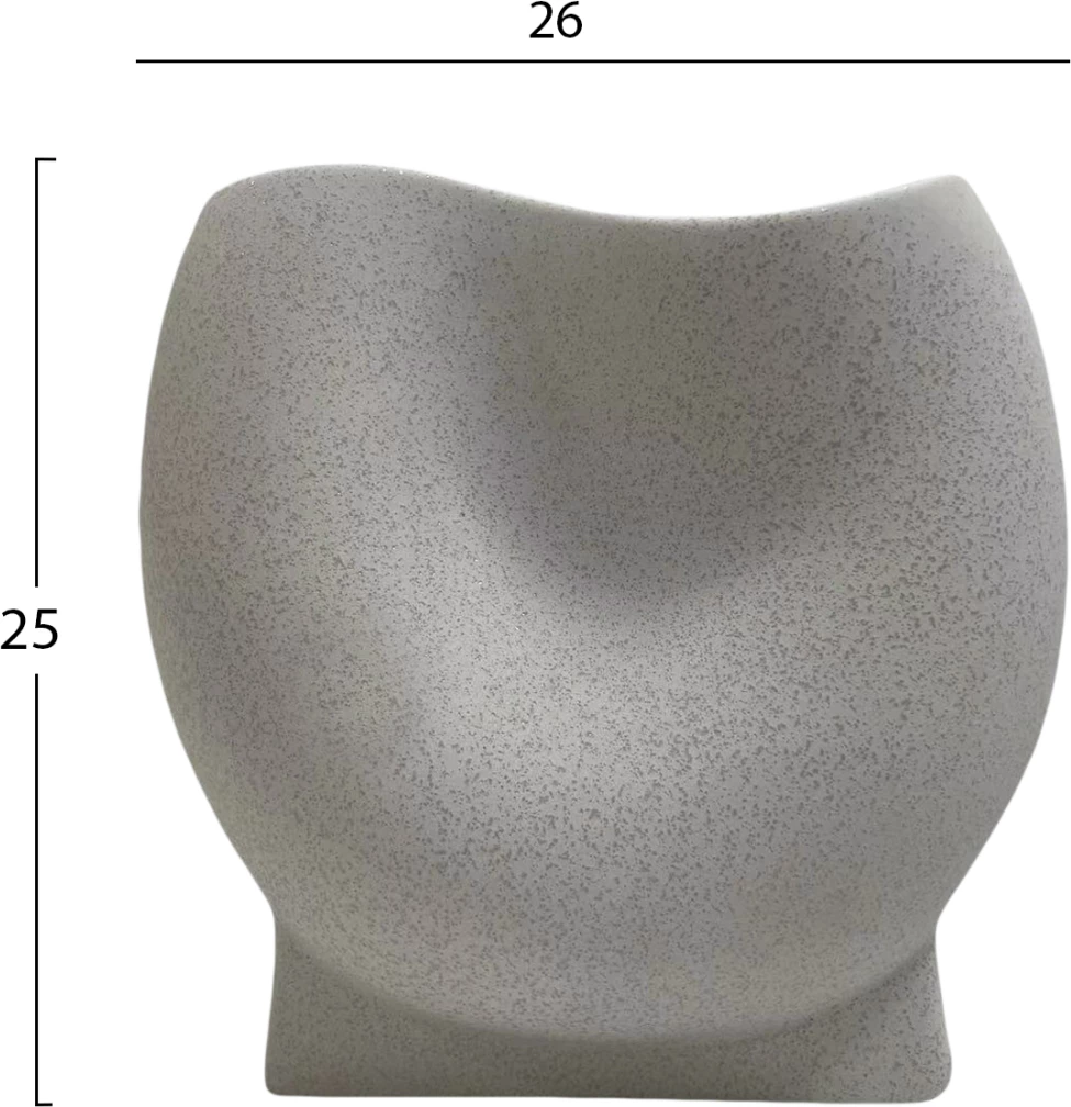 Keramična dekoracija za mizo s kristalizacijo FH4610.01 v barvi bele z 26x14x25H cm