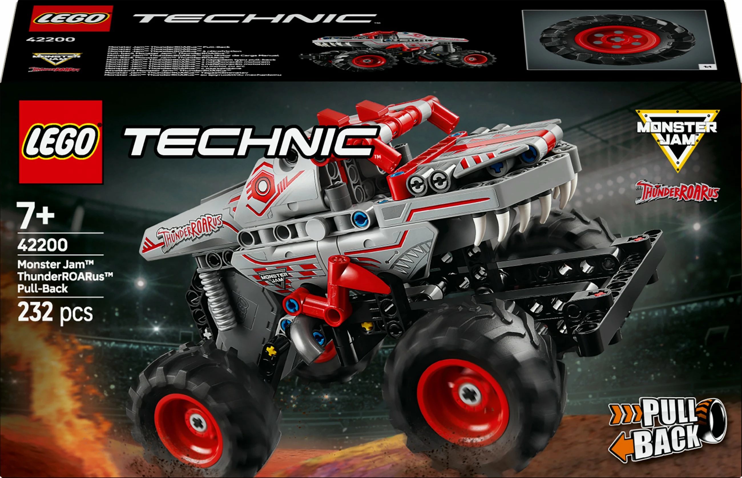 Gradbeni komplet LEGO Technic Monster Jam ThunderROARus, 232 kosov, večbarven