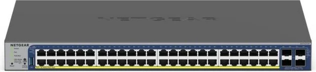 Upravljalni preklopnik z napajanjem PoE+ NETGEAR GS752TXP, 52 vrat, črn