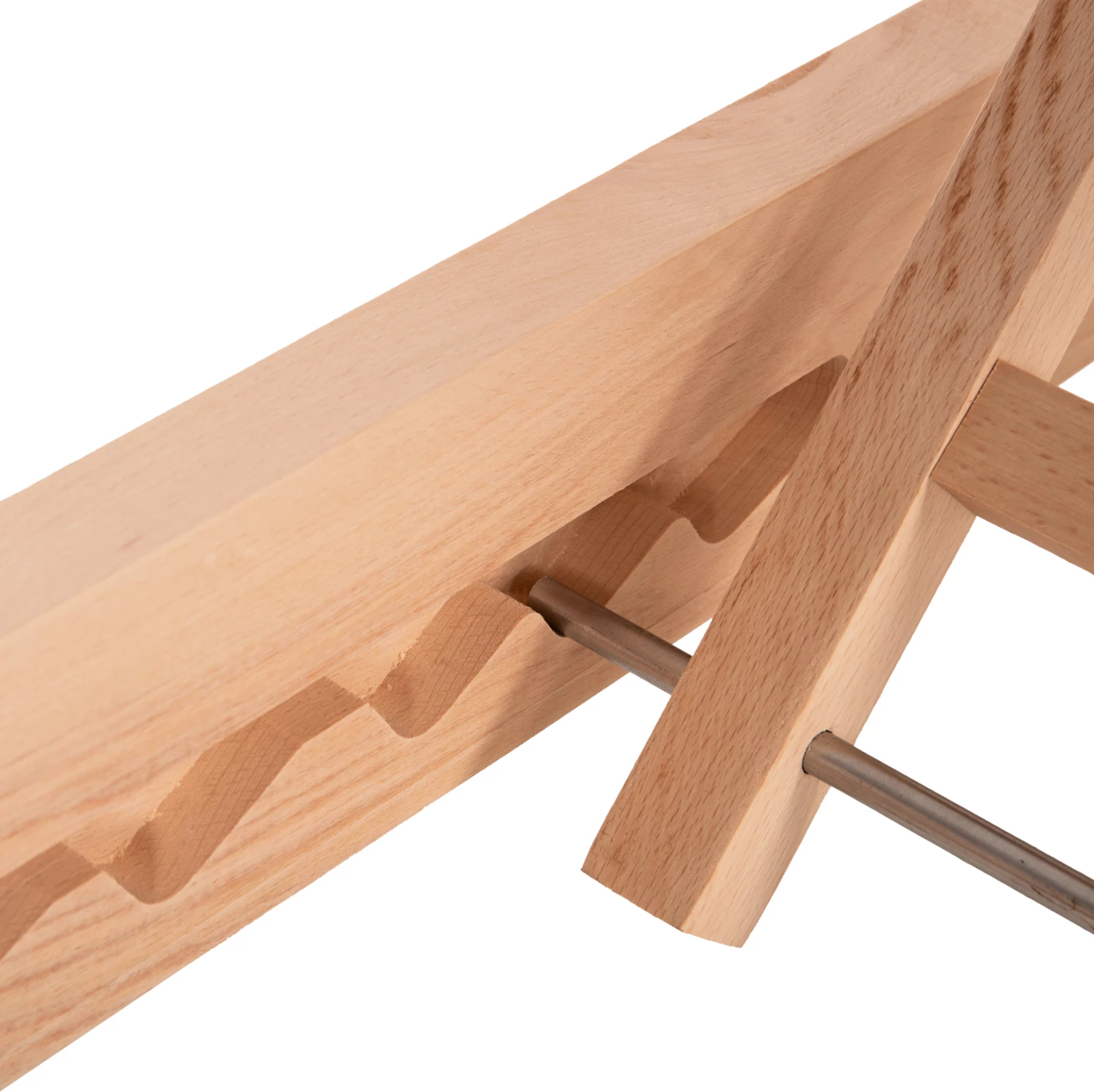 Plažni ležalnik MILOS FH10650.01 iz bukovega lesa v naravni barvi z ecru prevleko iz tekstilena 204x65x92,5H cm