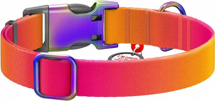 Ovratnica za zelo velike pse, Waudog, XL, rPET, z QR kodo, oranžna