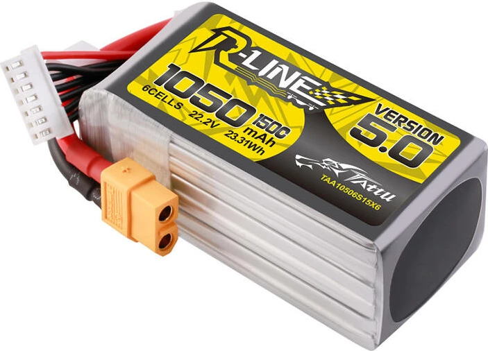 LiPo baterija Tattu R-Line 5.0, 1050 mAh, 22,2 V, 6S, 150C, XT60