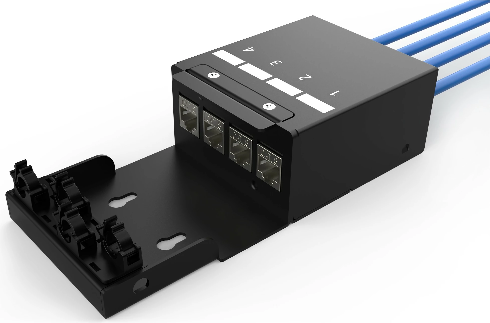 Konzolacijska omarica za 4 keystone konektorje, menjava kablov, Digitus, črna, jeklo