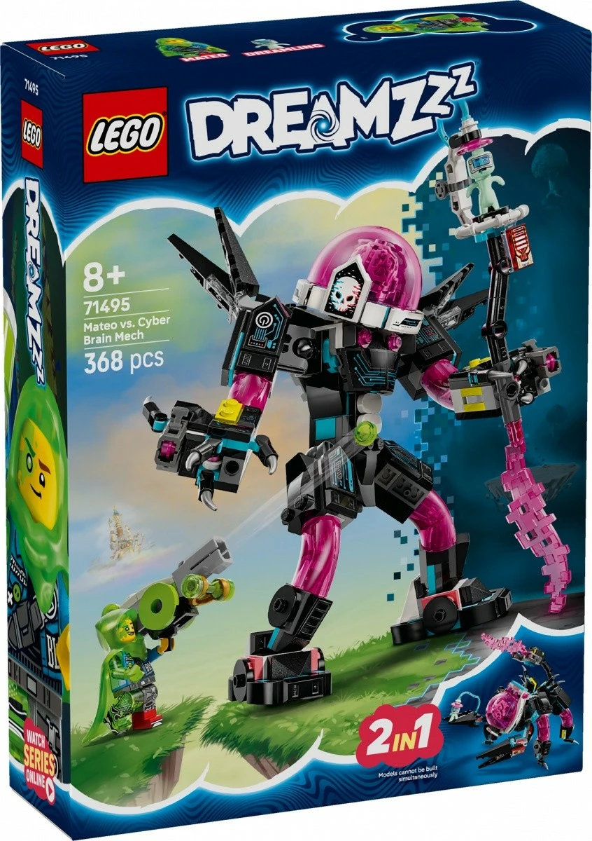 Set za gradnjo Mateo proti Cyberbrain Mech, LEGO DREAMZzz 71495, 368 kosov, za otroke 8+