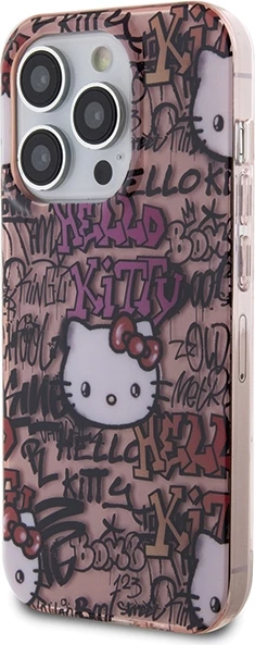 Ovitek za telefon IML Tags Graffiti, Hello Kitty, za iPhone 15 Pro Max, rožnat