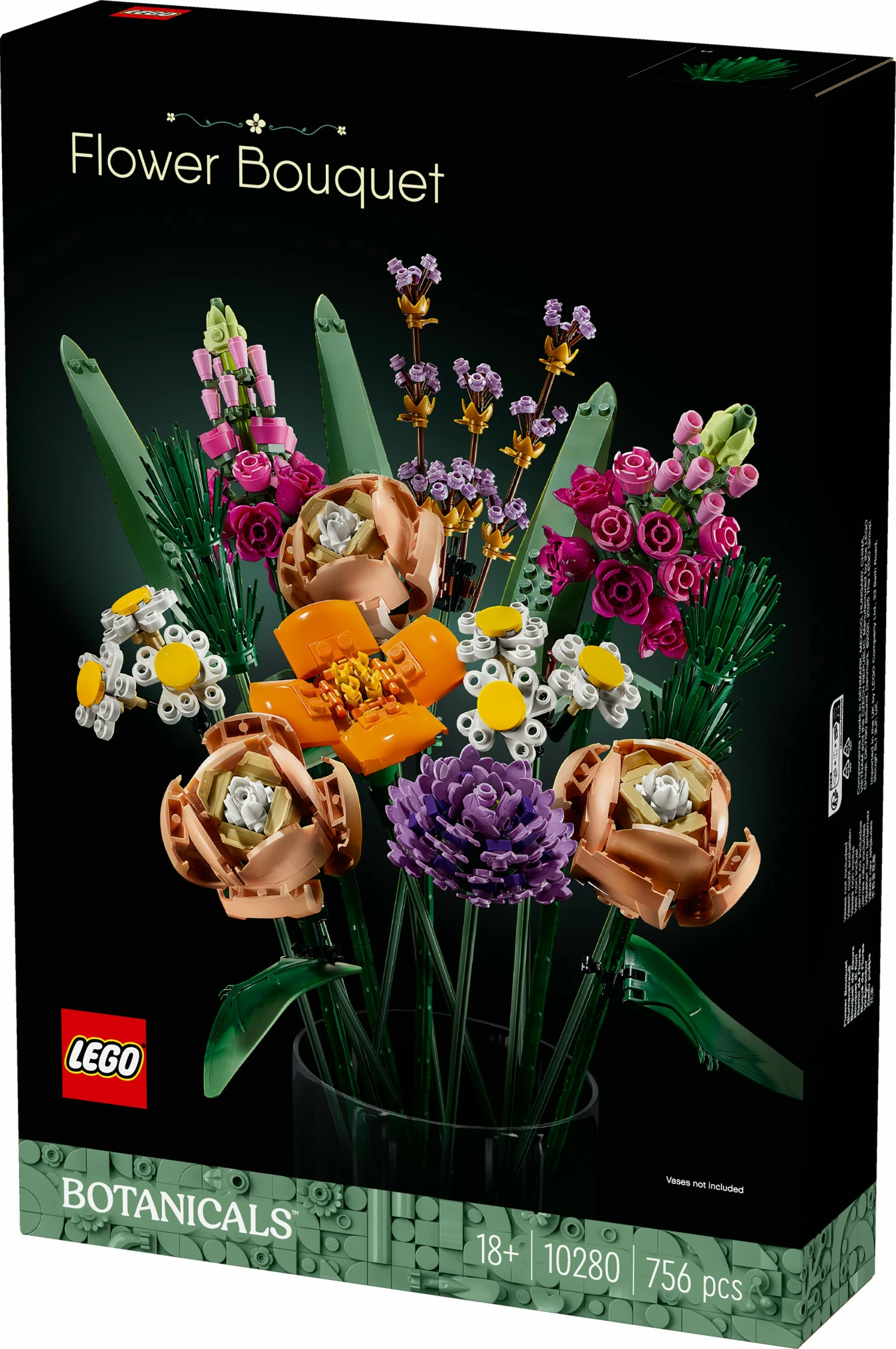 Buketa cvetov, LEGO ICONS Flower Bouquet, 756 kosov, večbarvno