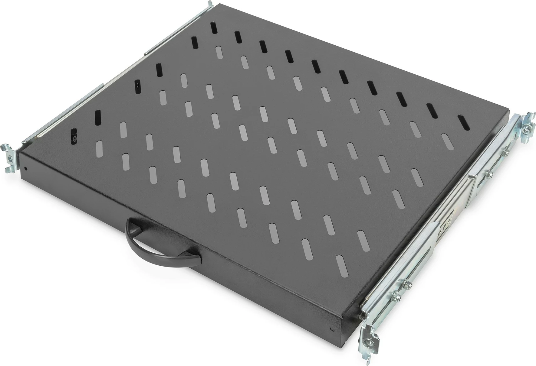 Premični nosilec 1U, 19-palčni, do 25 kg, črn Digitus